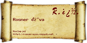 Rosner Éva névjegykártya